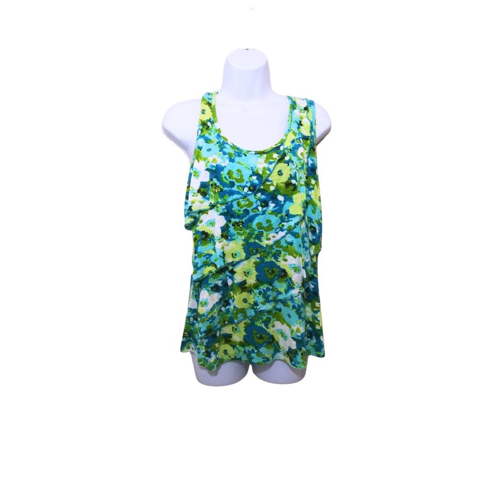 CRAFT & BARROW BLOUSE TOP SLEEVELESS FLORAL DESIGN